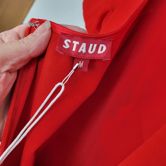 NWT STAUD Ilana A-Line Maxi Dress in Poinsettia Red Size Medium - Picture 12 of 13